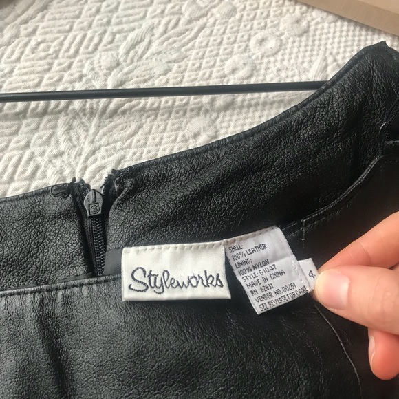 Vintage Styleworks 100% Leather 90’s Bodycon Dress - Picture 5 of 6